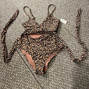 Aerie Leopard Print One Piece Swimsuit